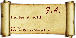 Feller Arnold névjegykártya